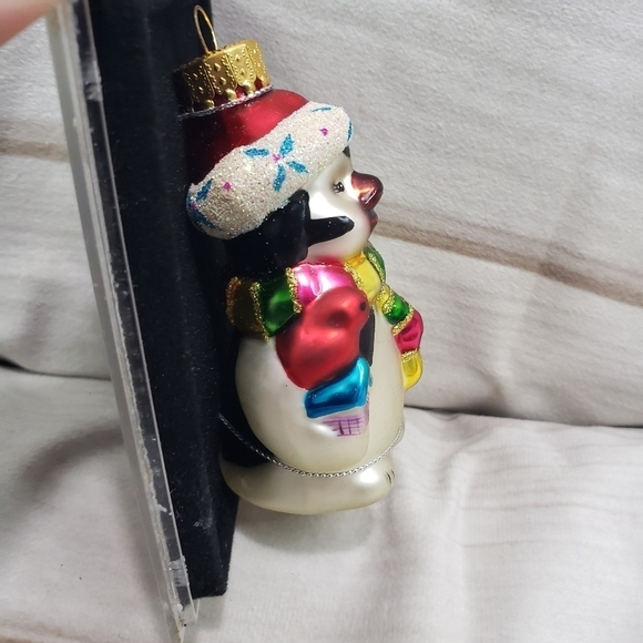 Designers Studio Handcrafted Glass Ornament Christmas Penguin 3 Inch With Box - Picture 5 of 7